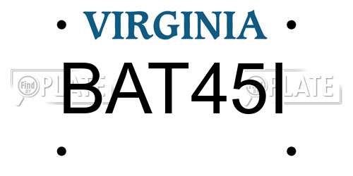 BAT45I Virginia License Plate