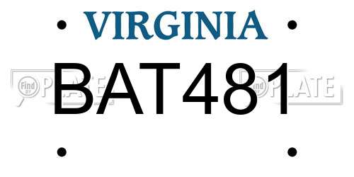 BAT481 Virginia License Plate