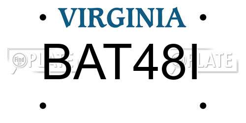 BAT48I Virginia License Plate