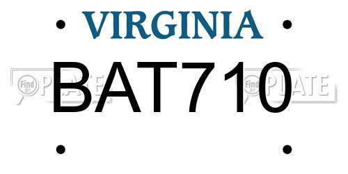 BAT710 Virginia License Plate