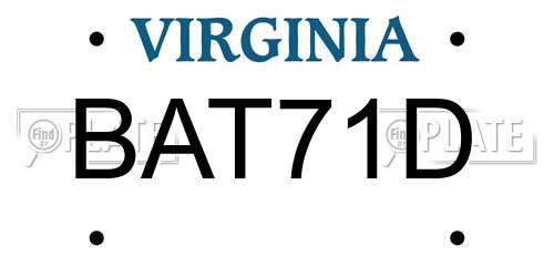 BAT71D Virginia License Plate