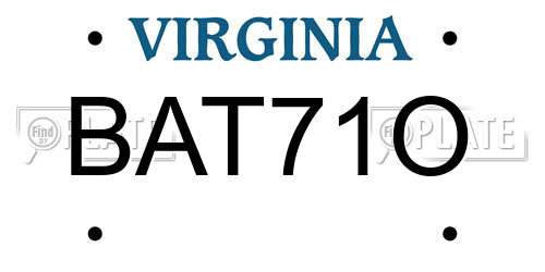 BAT71O Virginia License Plate