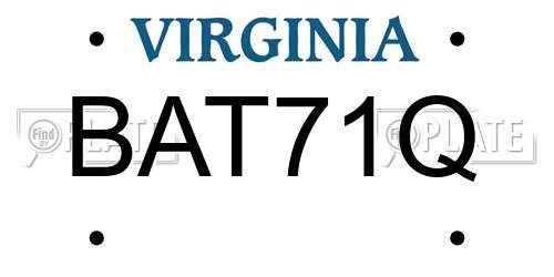 BAT71Q Virginia License Plate