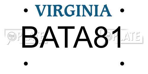 BATA81 Virginia License Plate