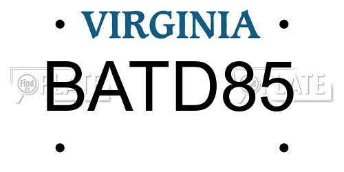 BATD85 Virginia License Plate