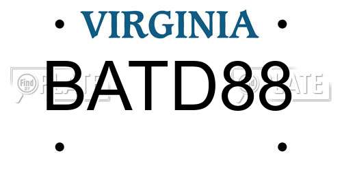 BATD88 Virginia License Plate