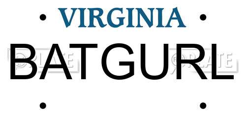 BATGURL Virginia License Plate