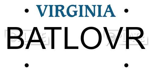 BATLOVR Virginia License Plate