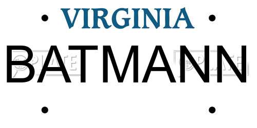 BATMANN Virginia License Plate