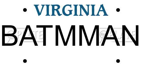 BATMMAN Virginia License Plate