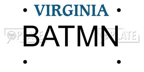 BATMN Virginia License Plate