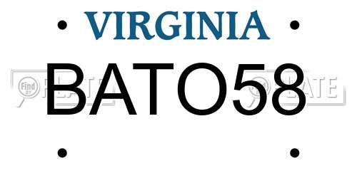 BATO58 Virginia License Plate