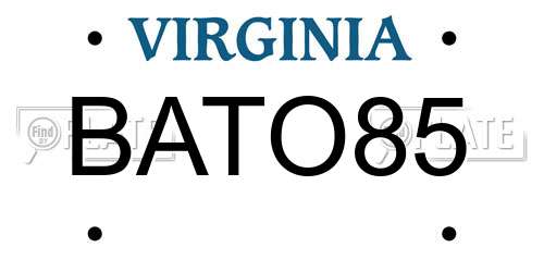 BATO85 Virginia License Plate
