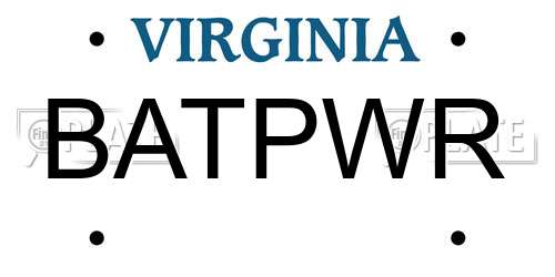 BATPWR Virginia License Plate