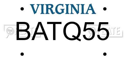 BATQ55 Virginia License Plate