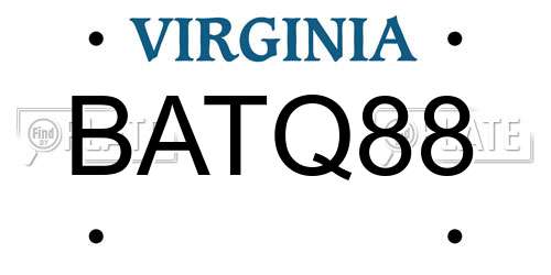 BATQ88 Virginia License Plate