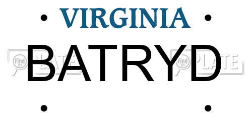 BATRYD Virginia License Plate