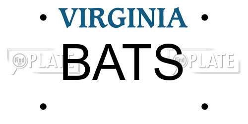 BATS Virginia License Plate