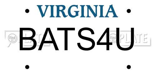 BATS4U Virginia License Plate