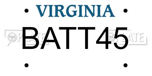 BATT45 Virginia License Plate
