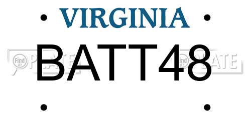 BATT48 Virginia License Plate
