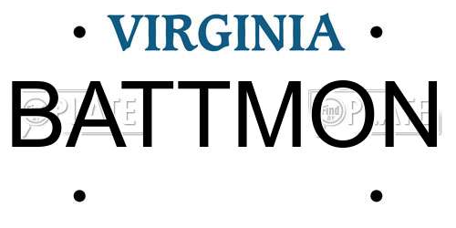 BATTMON Virginia License Plate