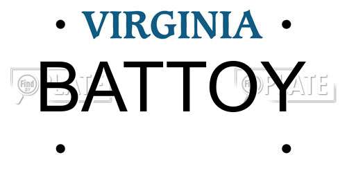 BATTOY Virginia License Plate