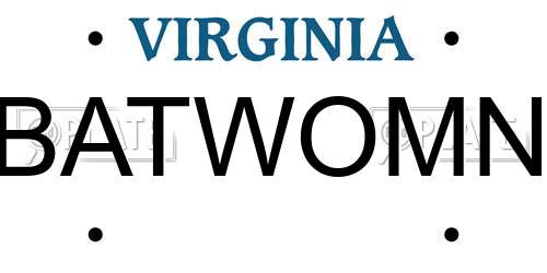 BATWOMN Virginia License Plate
