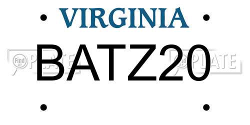 BATZ20 Virginia License Plate