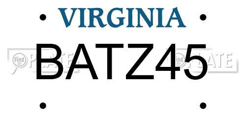 BATZ45 Virginia License Plate