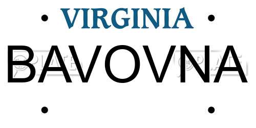BAVOVNA Virginia License Plate
