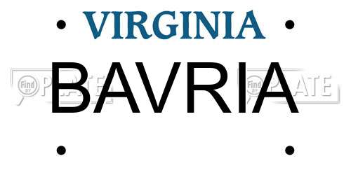 BAVRIA Virginia License Plate