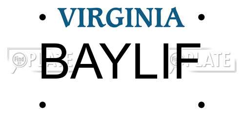 BAYLIF Virginia License Plate