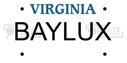 BAYLUX Virginia License Plate