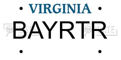 BAYRTR Virginia License Plate