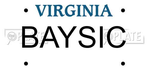 BAYSIC Virginia License Plate