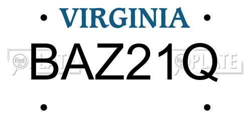 BAZ21Q Virginia License Plate