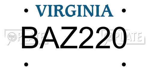 BAZ220 Virginia License Plate