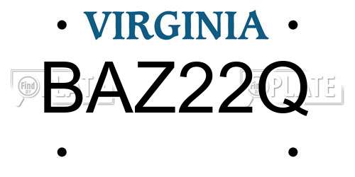 BAZ22Q Virginia License Plate