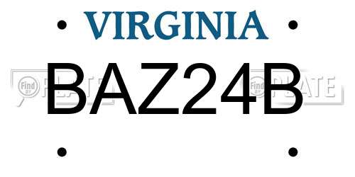 BAZ24B Virginia License Plate