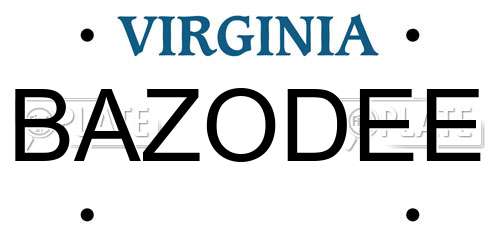 BAZODEE Virginia License Plate