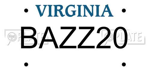 BAZZ20 Virginia License Plate