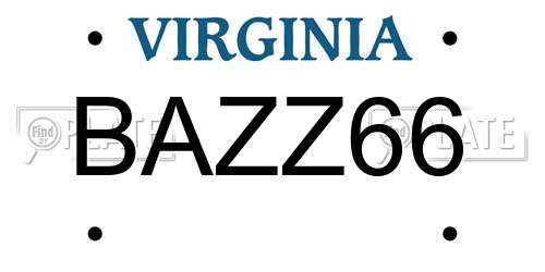 BAZZ66 Virginia License Plate