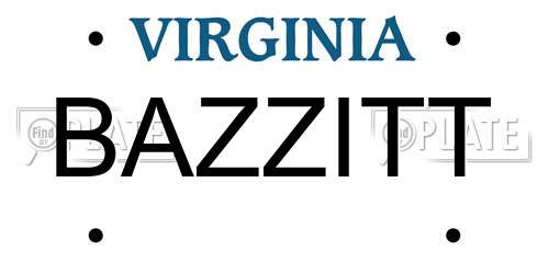 BAZZITT Virginia License Plate