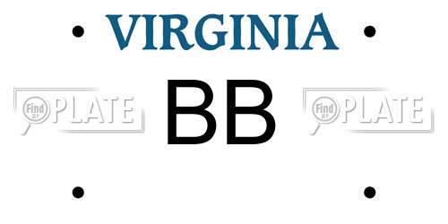 BB Virginia License Plate
