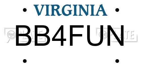 BB4FUN Virginia License Plate