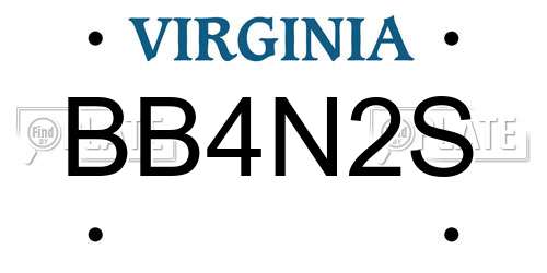 BB4N2S Virginia License Plate