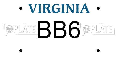 BB6 Virginia License Plate
