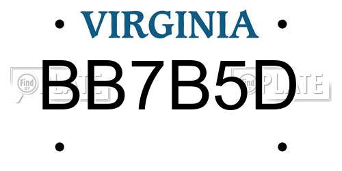 BB7B5D Virginia License Plate