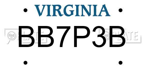 BB7P3B Virginia License Plate